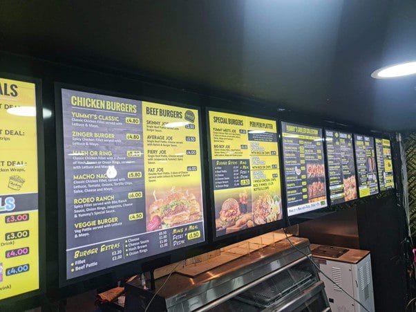 Digital takeaway menu