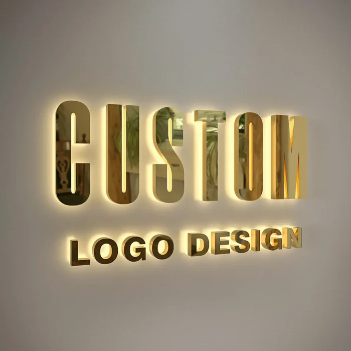 3D Gold halo effect letters